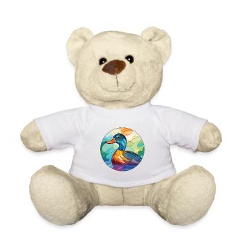 Duck Colorful Watercolor Animal Pet Illustration - Teddy Bear - white - Front