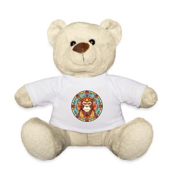 Affe buntes Aquarell Tier Haustier Illustration - Teddy - Weiß - Vorne