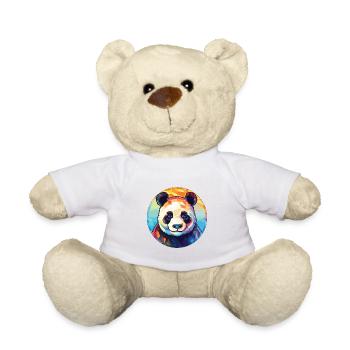 Panda Buntes Aquarell Tier Haustier Illustration - Teddy - Weiß - Vorne