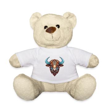 Bison bison bison bison aquarelle coloré Animal - Nounours - blanc - Devant