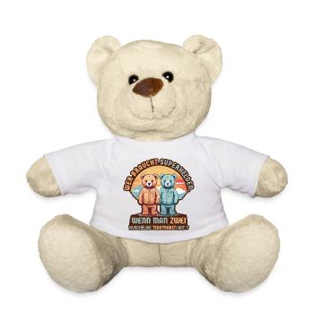 Superhelden Bär - Teddy - Weiß - Vorne