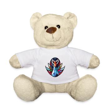 Schwarzer Schwan Buntes Aquarell Tier Illustration - Teddy - Weiß - Vorne