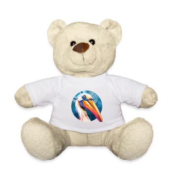 Pélican Oiseau Coloré Aquarelle Animal Cartoon - Nounours - blanc - Devant