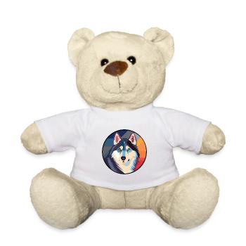 Husky Dog Aquarelle Colorée Animal Illustration - Nounours - blanc - Devant
