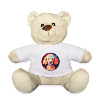 Pudel Hund Buntes Aquarell Tier Illustration - Teddy - Weiß - Vorne