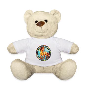 Pony Baby Horse Colorful Watercolor Animal Cartoon - Teddy Bear - white - Front