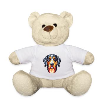 Appenzeller Sennenhund Hunderasse Aquarellglas - Teddy - Weiß - Vorne