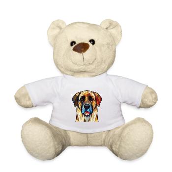 Anatolian Shepherd Dog Breed Colorful Watercolor - Teddy Bear - white - Front