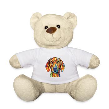 Chien courant andalou race chien aquarelle Illustration - Nounours - blanc - Devant