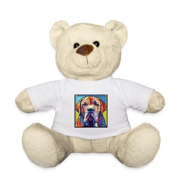 Neapolitan Mastiff Dog Breed Colorful Watercolor - Teddy Bear - white - Front