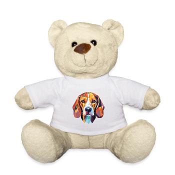 Illustration à l’aquarelle de race de chien Fousek Cesky - Nounours - blanc - Devant
