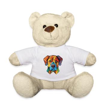 Broholmer Hunderasse Aquarell Glas Illustration - Teddy - Weiß - Vorne