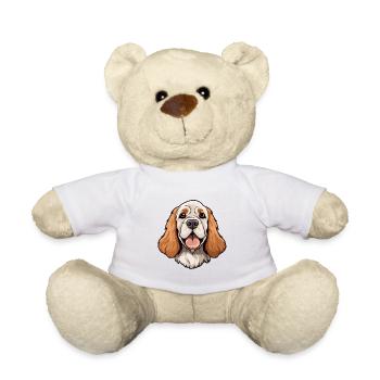 Clumber Spaniel Hund Rasse Cartoon Kawaii Illustrat - Teddy - Weiß - Vorne