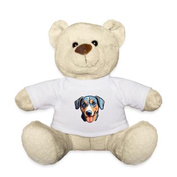 Neuseeland Huntaway Hunderasse Cartoon Kawaii Illu - Teddy - Weiß - Vorne