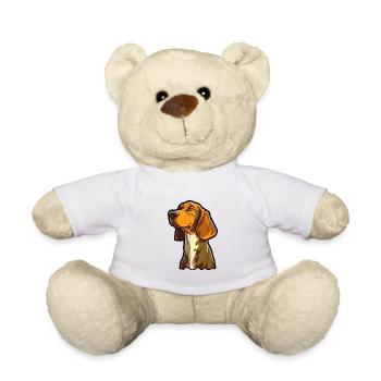 Majestic Tree Hound Dog Breed Cartoon Kawaii Illus - Teddy Bear - white - Front
