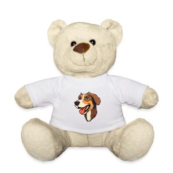 Laufhund Hunderasse Cartoon Kawaii Illustration - Teddy - Weiß - Vorne