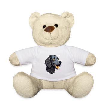 Retriever à poil plat race de chien dessin animé Kawaii Ill - Nounours - blanc - Devant