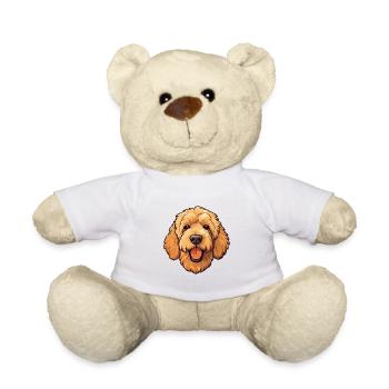 Goldendoodle Hunderasse Cartoon Kawaii Illustration - Teddy - Weiß - Vorne