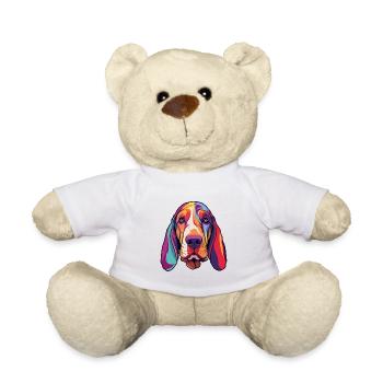 Basset Artesien Normand Dog Breed Cartoon Kawaii I - Teddy Bear - white - Front