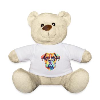 Boxer Hund Rasse Cartoon Kawaii Illustration - Teddy - Weiß - Vorne