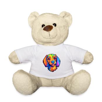 Alopekis Dog Breed Cartoon Kawaii Illustration - Teddy Bear - white - Front