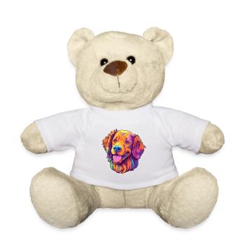 Hovawart chien race dessin animé Kawaii Illustration - Nounours - blanc - Devant