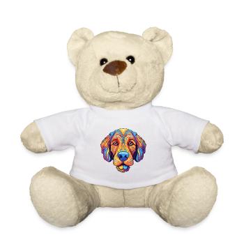 Moscou chien de garde race de chien dessin animé kawaii illustrat - Nounours - blanc - Devant