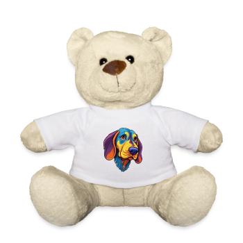 Français Tricolor Hound chien race dessin animé Kawaii Ill - Nounours - blanc - Devant