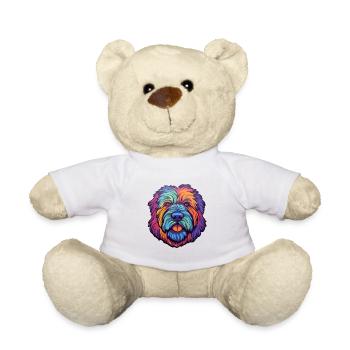 Bouvier Des Flandres Hunderasse Cartoon Kawaii Illu - Teddy - Weiß - Vorne