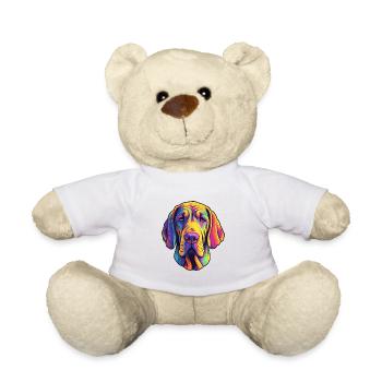 Brasileiro race de chien dessin animé kawaii illustration - Nounours - blanc - Devant