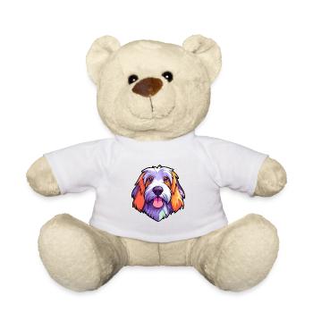 Petit Basset Griffon Vendeen Dog Breed Cartoon Kaw - Teddy Bear - white - Front