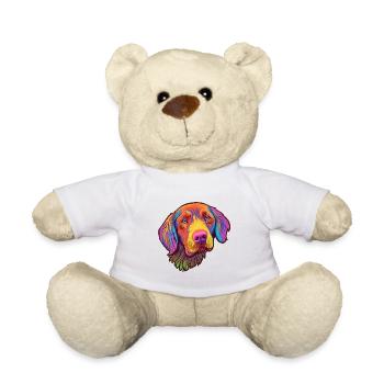 Pudelpointer Dog Breed Cartoon Kawaii Illustration - Teddy Bear - white - Front