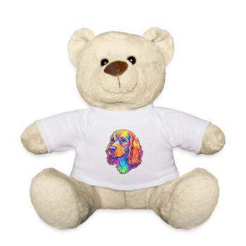 Saint Usuge Épagneul chien race Cartoon Kawaii Illus - Nounours - blanc - Devant