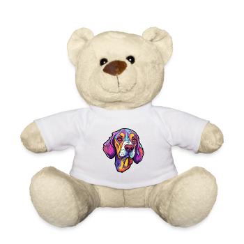 Vieux danois Pointer chien race Cartoon Kawaii Illust - Nounours - blanc - Devant