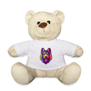 Chien de berger belge race de chien Cartoon Kawaii Illustra - Nounours - blanc - Devant