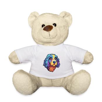 Stabyhoun race de chien dessin animé Kawaii Illustration - Nounours - blanc - Devant