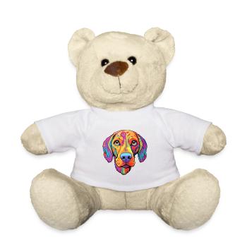 Stephens Cur Hunderasse Cartoon Kawaii Illustration - Teddy - Weiß - Vorne