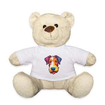 Fil Fox Terrier chien race Cartoon Kawaii Illustra - Nounours - blanc - Devant