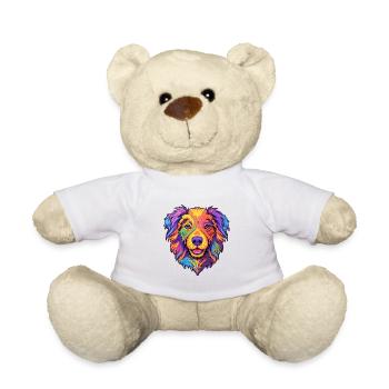 South Russian Ovcharka Dog Breed Cartoon Kawaii Il - Teddy Bear - white - Front