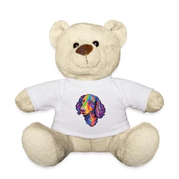 Curly Coated Retriever Race De Chien Cartoon Kawaii Il - Nounours - blanc - Devant