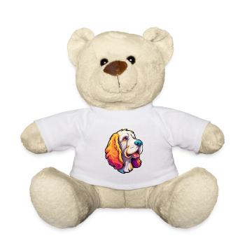 Clumber Spaniel Hund Rasse Cartoon Kawaii Illustrat - Teddy - Weiß - Vorne
