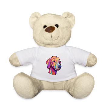 Bedlington Terrier Dog Breed Cartoon Kawaii Illust - Teddy Bear - white - Front