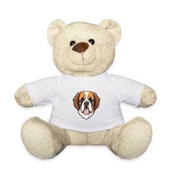 St Bernard Hunderasse Cartoon Kawaii Illustration - Teddy - Weiß - Vorne
