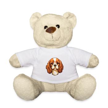 Cavalier Hunderasse Cartoon Kawaii Illustration - Teddy - Weiß - Vorne