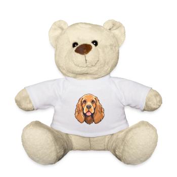 American Cocker Spaniel chien race Cartoon Kawaii I - Nounours - blanc - Devant