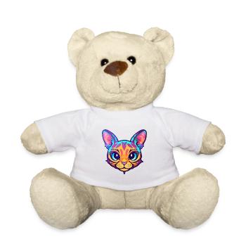 Havanna Braune Katze Rasse Aquarell Karikatur Kawaii - Teddy - Weiß - Vorne