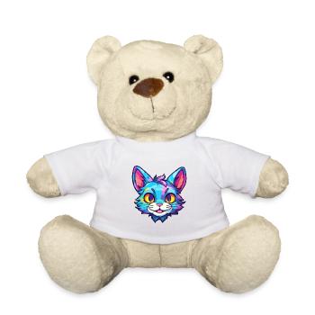 Pixie Bob Cat race aquarelle dessin animé Kawaii animal de compagnie - Nounours - blanc - Devant