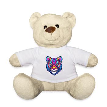 Tiger Katze Rasse Aquarell Karikatur Kawaii Haustier - Teddy - Weiß - Vorne