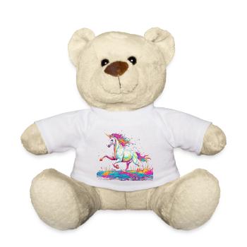 Retro Einhorn 2 - Teddy - Weiß - Vorne