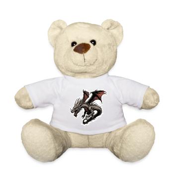 Drache / Tier / Feuer / Fabelwesen / Märchen - Teddy - Weiß - Vorne